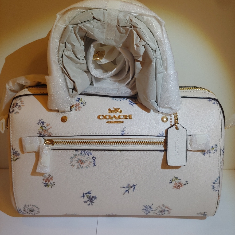 Coach Rowan Satchel Dandelion Floral Print New! - Picture 7 of 8